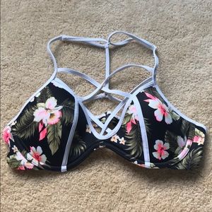 VS pink bikini top Hawaiian print